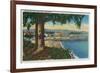 Casino and Pier, Santa Cruz - Santa Cruz, CA-Lantern Press-Framed Premium Giclee Print