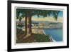 Casino and Pier, Santa Cruz - Santa Cruz, CA-Lantern Press-Framed Premium Giclee Print