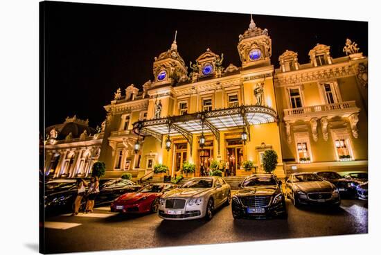 Casino at Night, Monaco, Europe-Laura Grier-Stretched Canvas