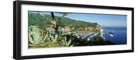 Casino Building and Avalon Harbor, Avalon, Catalina Island, California-null-Framed Premium Photographic Print