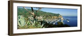 Casino Building and Avalon Harbor, Avalon, Catalina Island, California-null-Framed Photographic Print