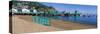 Casino Building and Avalon Harbor, Avalon, Catalina Island, California-null-Stretched Canvas