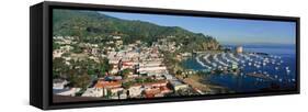 Casino Building and Avalon Harbor, Avalon, Catalina Island, California-null-Framed Stretched Canvas