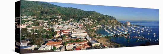 Casino Building and Avalon Harbor, Avalon, Catalina Island, California-null-Stretched Canvas