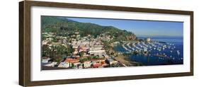 Casino Building and Avalon Harbor, Avalon, Catalina Island, California-null-Framed Photographic Print