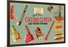 Casino Center, Array of Signs, Nevada-null-Framed Art Print