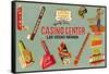 Casino Center, Array of Signs, Nevada-null-Framed Stretched Canvas