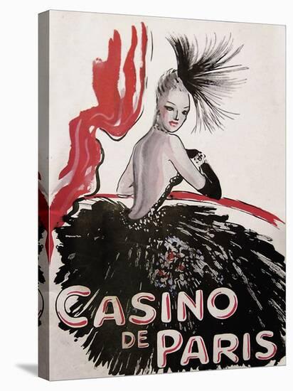 Casino de Paris Red and Black-null-Stretched Canvas