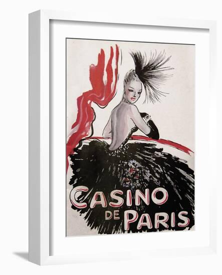 Casino de Paris Red and Black-null-Framed Giclee Print