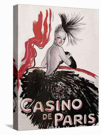 Casino de Paris Red and Black-null-Stretched Canvas