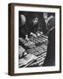 Casino Employees Counting Money for Opening of the International Sporting Club-null-Framed Photographic Print