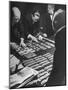 Casino Employees Counting Money for Opening of the International Sporting Club-null-Mounted Photographic Print