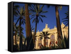 Casino Framed by Flowers and Palm Trees in Monte Carlo, Monaco, Europe-Tomlinson Ruth-Framed Stretched Canvas