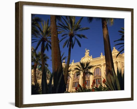 Casino Framed by Flowers and Palm Trees in Monte Carlo, Monaco, Europe-Tomlinson Ruth-Framed Photographic Print