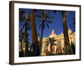 Casino Framed by Flowers and Palm Trees in Monte Carlo, Monaco, Europe-Tomlinson Ruth-Framed Photographic Print