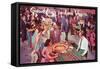 Casino Scene, Las Vegas, Nevada-null-Framed Stretched Canvas