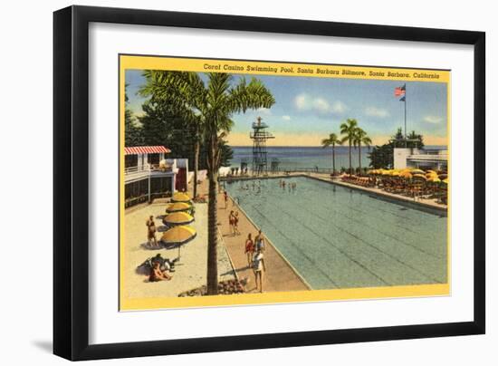 Casino Swimming Pool, Santa Barbara, California-null-Framed Art Print