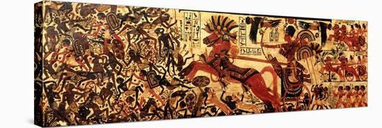 Casket with Tutankhamon and Battle Scene from Thebes-null-Stretched Canvas