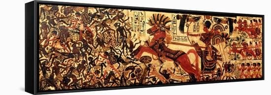 Casket with Tutankhamon and Battle Scene from Thebes-null-Framed Stretched Canvas