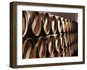 Casks in Cellar, Chateau Lynch Bages, Pauillac, Medoc, Cote d'Or, Burgundy, France-Michael Busselle-Framed Photographic Print