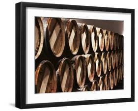 Casks in Cellar, Chateau Lynch Bages, Pauillac, Medoc, Cote d'Or, Burgundy, France-Michael Busselle-Framed Photographic Print