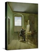 Caspar David Friedrich (1774-1840) in His Studio, 1811-Georg Friedrich Kersting-Stretched Canvas