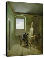 Caspar David Friedrich (1774-1840) in His Studio, 1811-Georg Friedrich Kersting-Stretched Canvas