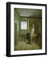 Caspar David Friedrich (1774-1840) in His Studio, 1811-Georg Friedrich Kersting-Framed Giclee Print