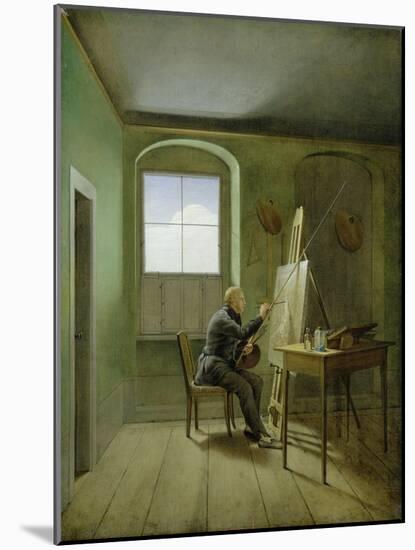 Caspar David Friedrich (1774-1840) in His Studio, 1811-Georg Friedrich Kersting-Mounted Giclee Print