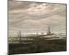 Caspar David Friedrich (Flat landscape at the Greifswald Bodden (seascape, Evening at the Baltic Se-null-Mounted Poster