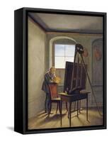 Caspar David Friedrich in His Studio-Georg Friedrich Kersting-Framed Stretched Canvas