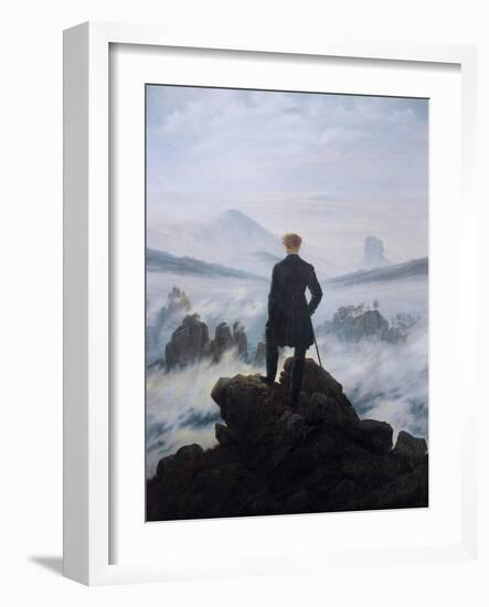 Caspar Friedrich Wanderer Above the Sea of Fog-null-Framed Art Print