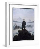 Caspar Friedrich Wanderer Above the Sea of Fog-null-Framed Art Print