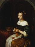 Portrait of a Lady Holding a Chain-Caspar Netscher-Giclee Print