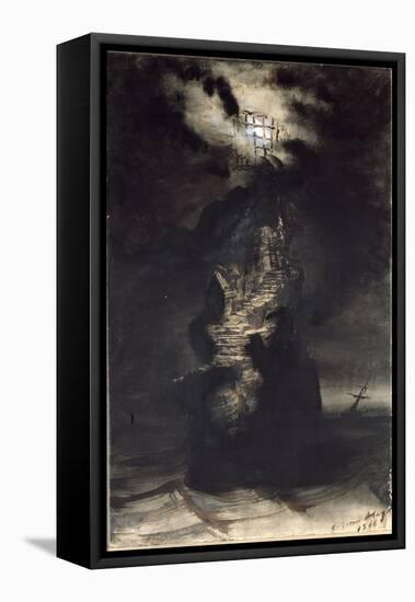 Casquets Lighthouse, 1866-Victor Hugo-Framed Stretched Canvas