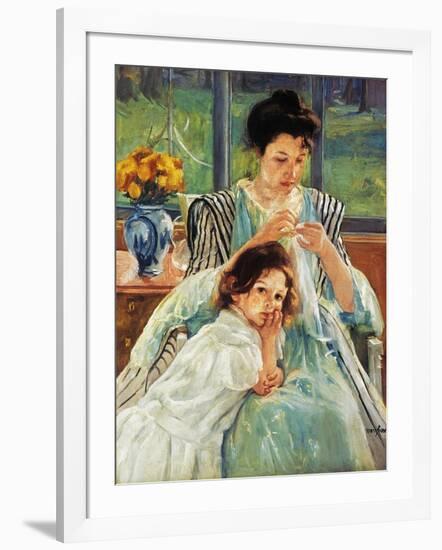 Cassatt: Mother Sewing-Mary Cassatt-Framed Giclee Print