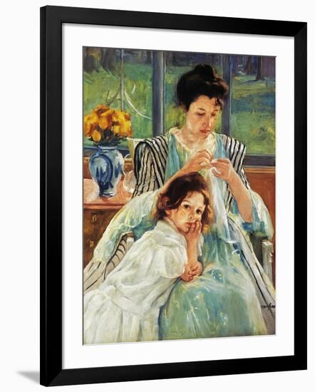 Cassatt: Mother Sewing-Mary Cassatt-Framed Giclee Print