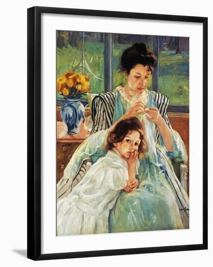 Cassatt: Mother Sewing-Mary Cassatt-Framed Giclee Print