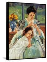 Cassatt: Mother Sewing-Mary Cassatt-Framed Stretched Canvas