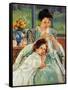 Cassatt: Mother Sewing-Mary Cassatt-Framed Stretched Canvas