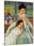Cassatt: Mother Sewing-Mary Cassatt-Stretched Canvas