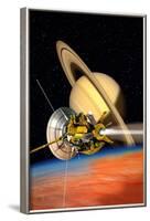 Cassini-Huygens Probe At Titan, Artwork-David Ducros-Framed Photographic Print