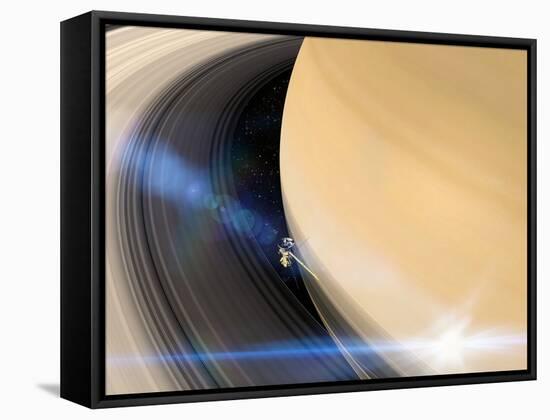 Cassini's Grand Finale at Saturn-null-Framed Stretched Canvas