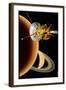 Cassini Spacecraft Near Titan-David Ducros-Framed Premium Photographic Print