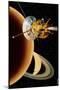 Cassini Spacecraft Near Titan-David Ducros-Mounted Photographic Print