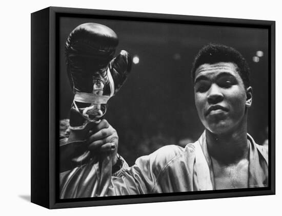 Cassius Clay After Defeating Doug Jones in Close Heavyweight Bout, in Madison Square Garden-George Silk-Framed Stretched Canvas