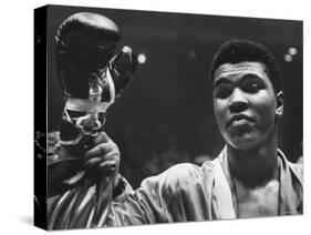 Cassius Clay After Defeating Doug Jones in Close Heavyweight Bout, in Madison Square Garden-George Silk-Stretched Canvas