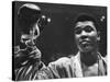 Cassius Clay After Defeating Doug Jones in Close Heavyweight Bout, in Madison Square Garden-George Silk-Stretched Canvas