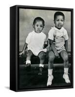 Cassius Clay Sitting on a Bench with His Brother Rudy-null-Framed Stretched Canvas