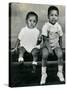 Cassius Clay Sitting on a Bench with His Brother Rudy-null-Stretched Canvas